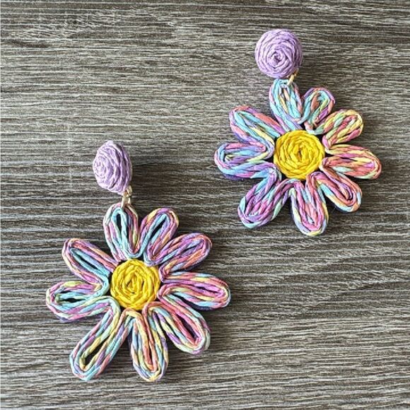 Bohemian flower earrings A341 - Picture 2 of 4